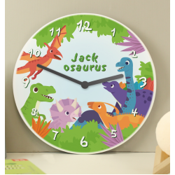 Personalised Dinosaur Wooden Childrens Clock