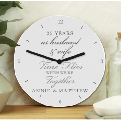 Personalised Anniversary Wooden Clock