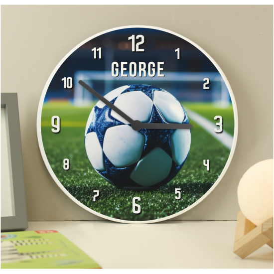Personalised Football Wooden Childrens Clock