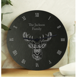 Personalised Stag Slate Clock