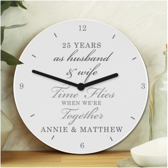 Personalised Watercolour Stag Wooden Clock