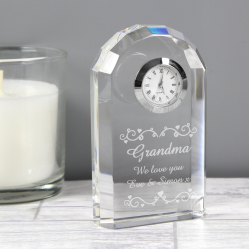 Personalised Heart Swirl Crystal Clock