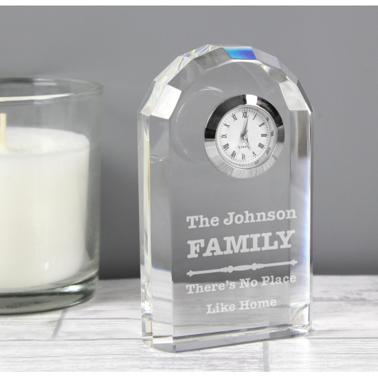 Personalised Scroll Design Crystal Clock